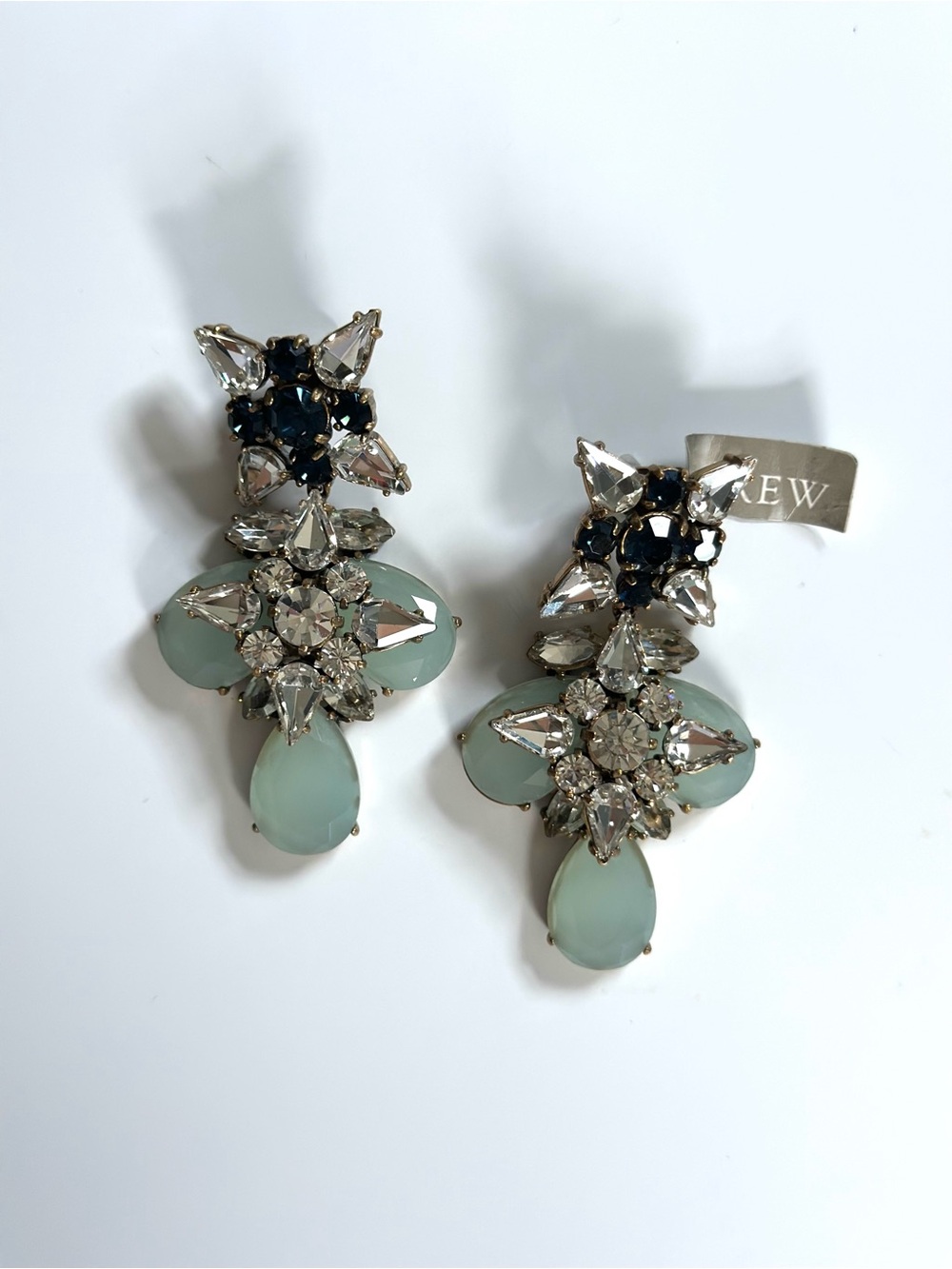 J.Crew Blue Grotto Crystal Earrings - NWT - Picture 4 of 6